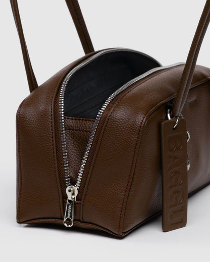 SMALL RECYCLED LEATHER BOWLER BAG - US 1983